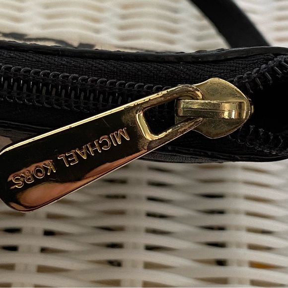 Michael Kors Black and Beige MK Monogram Wristlet Pouch - Picture 14 of 17